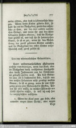 Von den widernatürlichen Geburtsfällen