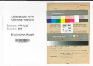 Entnazifizierung Rudolf Brockmeyer , geb. 03.10.1896 ()