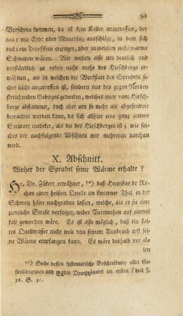 X. Abschnitt. Woher der Sprudel seine Wärme erhalte?