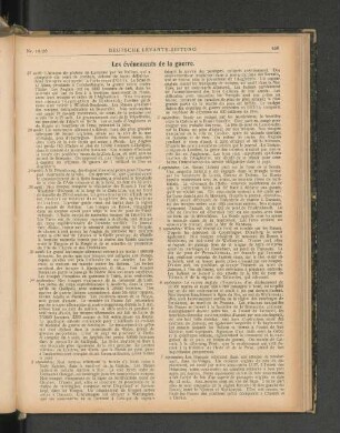 Les événements de la guerre.