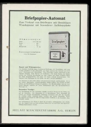 Briefpapier-Automat