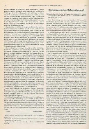 756-757 [Rezension] Steinmetz, David Curtis, Luther in context