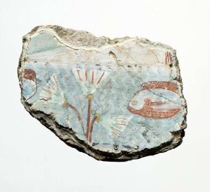 Wandmalerei: Fragment mit Fischfangszene