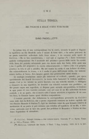 Sulla teoria dei poligoni e delle curve funicolari.