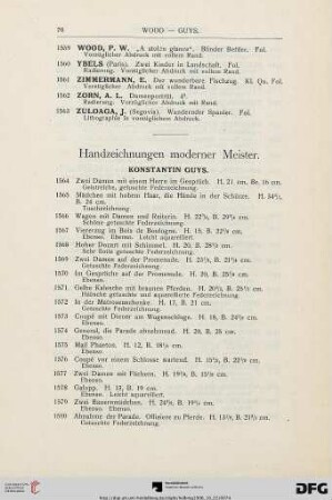 Handzeichnungen moderner Meister (Nr. 1564-1615)