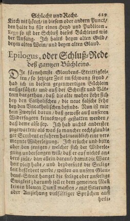 Epilogus, oder Schluß-Rede deß gantzen Büchleins