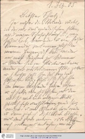 Brief vom 01.12.1905