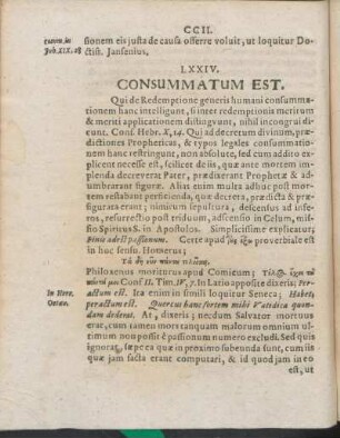 LXXIV. Consummatum Est.