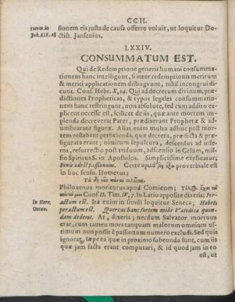 LXXIV. Consummatum Est.