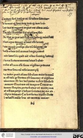 Hic autor ponit aliam fabulam cuius documentum est tale quod stertere est servorum et vigilare minorum...