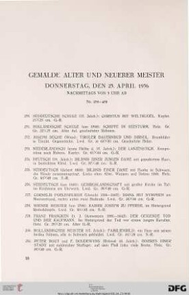 Gemälde Alter und Neuerer Meister (Nr. 270-470)