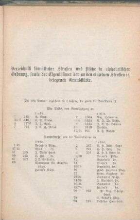 Alte Reihe. Annenstraße. [Bäckergang. Bergstraße. Bierträgergang. Blocksberg. Brunswiekerstraße. Budengang. Burgstraße.]