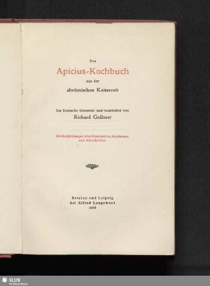 Das Apicius-Kochbuch aus der römischen Kaiserzeit