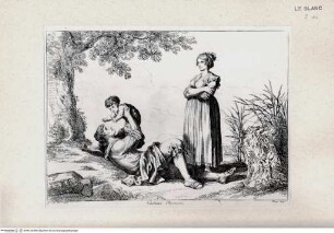 Nuova raccolta di cinquanta costumi de' contorni di Roma compresi diversi fatti di briganti : cominciati l'anno 1819, compiti nel 1822 / disegnati ed incisi all'acqua forte da Bartolomeo Pinelli, Roma : Gio. Scudellari, 1823Römische Kostüme; tav.[9] - Stiche aus Nuova raccolta di cinquanta costumi de' contorni di Roma..., Rom 1823