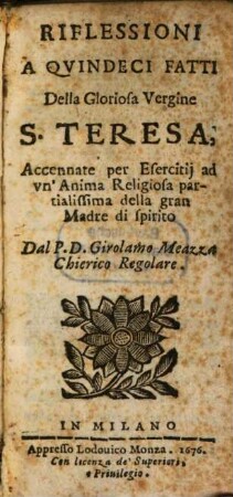 Riflessioni a quindeci fatti della ... Santa Teresa