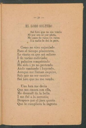 El loro soltero
