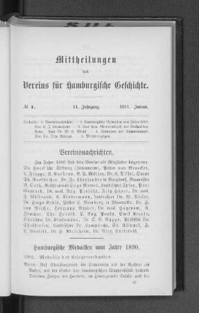 No. 1, 1891. Januar.