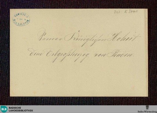 Brief von Kur- und Verschönerungs-Verein <Bad Nauheim> an Friedrich <Baden, Großherzog, II.> vom 08.07.1886 - K 3441