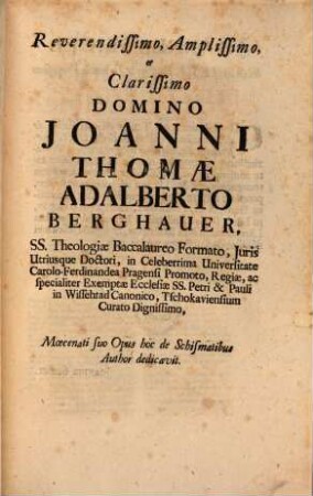 Historia De Schismatibus, Quibus Ecclesia Dei Praesertim A Saeculo Nono Affligebatur : In Compendium reducta