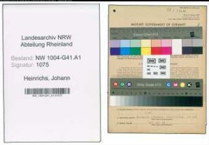 Entnazifizierung Johann Heinrichs , geb. 12.08.1909 (Krim.Beamter)