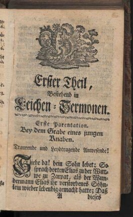 Erste - Zehnde Parentation