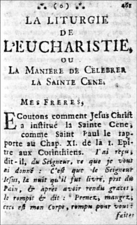 La liturgie de l'Eucharistie