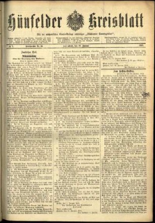 Ausgabe vom Samstag, den 16. Januar 1915.
