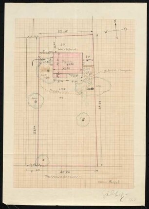 Garten Bisschop, Berlin-Wannsee: Lageplan mit Gartenplan 1:200
