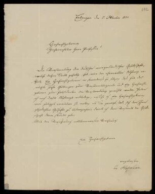 Brief von Johann von Hofmann an Heinrich Ewald, Erlangen, 5.10.1851