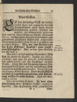 Vom Ersten. [1. Die Uberwindung alles Bösen.]