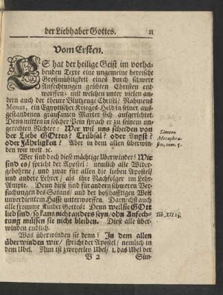 Vom Ersten. [1. Die Uberwindung alles Bösen.]