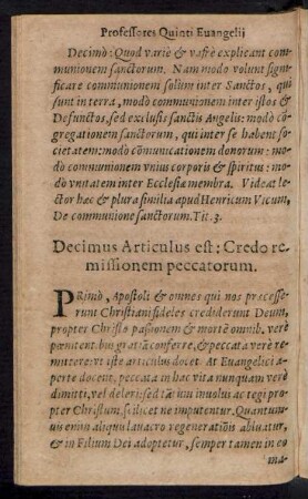 Decimus Articulus est ...
