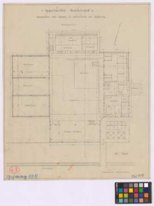 Gehaag ([Landkreis Eger]): Anwesen des J. Wirnizer. - Wagen-Schuppen (Grundriss). - Scheune (Grundriss). - Stall (Grundriss). - Haupthaus (Grundriss)