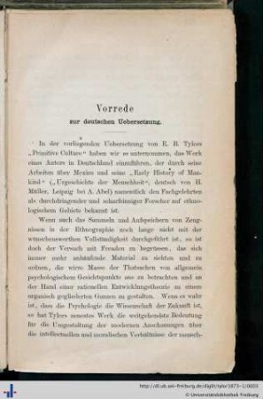 Vorrede zur deutschen Übersetzung.
