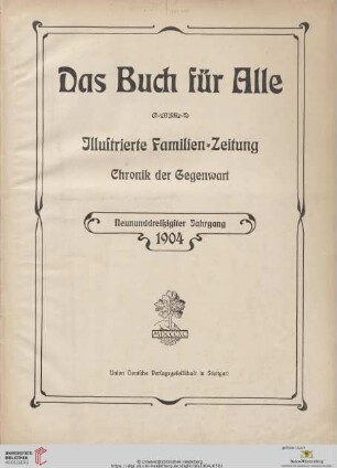 Nachträglich ergänzt: Titelblatt, Inhalts-Verzeichnis