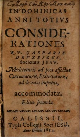In dominicas anni totius considerationes