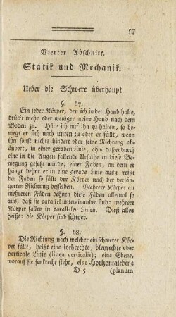 Vierter Abschnitt. Statik und Mechanik