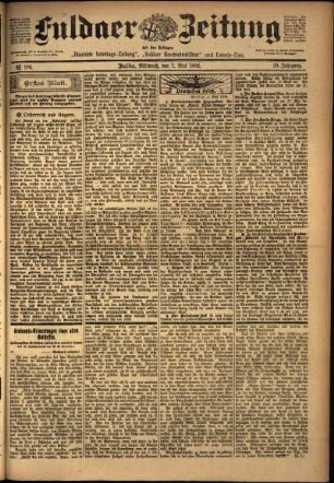 Erste Ausgabe vom Mittwoch, den 07. Mai 1902.