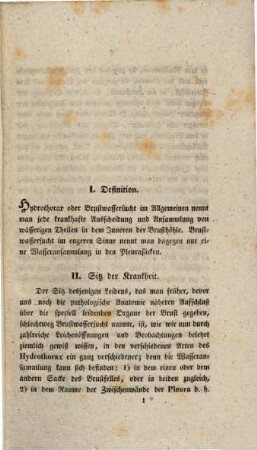Medicinische Inaugural-Dissertation über Brustwassersucht