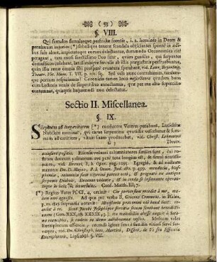 Sectio II. MIscellanea
