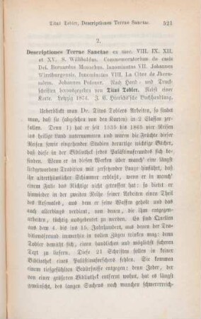 521-550 [Rezension] Descriptiones terrae sanctae ex saeculo VIII., IX., XII. et XV.