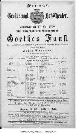 Faust. Erstes Tagewerk