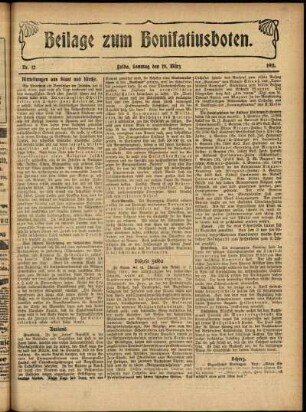 Zweite Ausgabe vom Sonntag, den 19. März 1911.