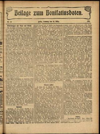 Zweite Ausgabe vom Sonntag, den 19. März 1911.