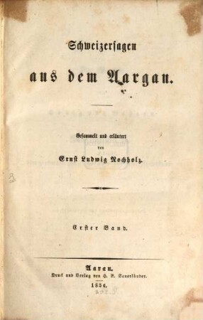 Schweizersagen aus dem Aargau, 1