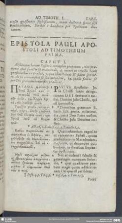 Epistola Pauli Apostoli Ad Timotheum Prima