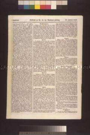 Tageszeitung: National-Zeitung, Nr. 12, Beiblatt; 13. Januar 1849