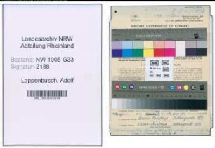 Entnazifizierung Adolf Lappenbusch , geb. 10.01.1899 (Lehrer)