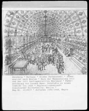 Nürnberg, Rathaus, Großer Festsaal, Innenansicht nach Westen