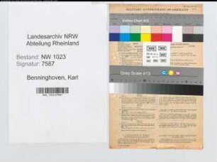 Entnazifizierung Karl Benninghoven , geb. 30.05.1883 (Kaufmann)